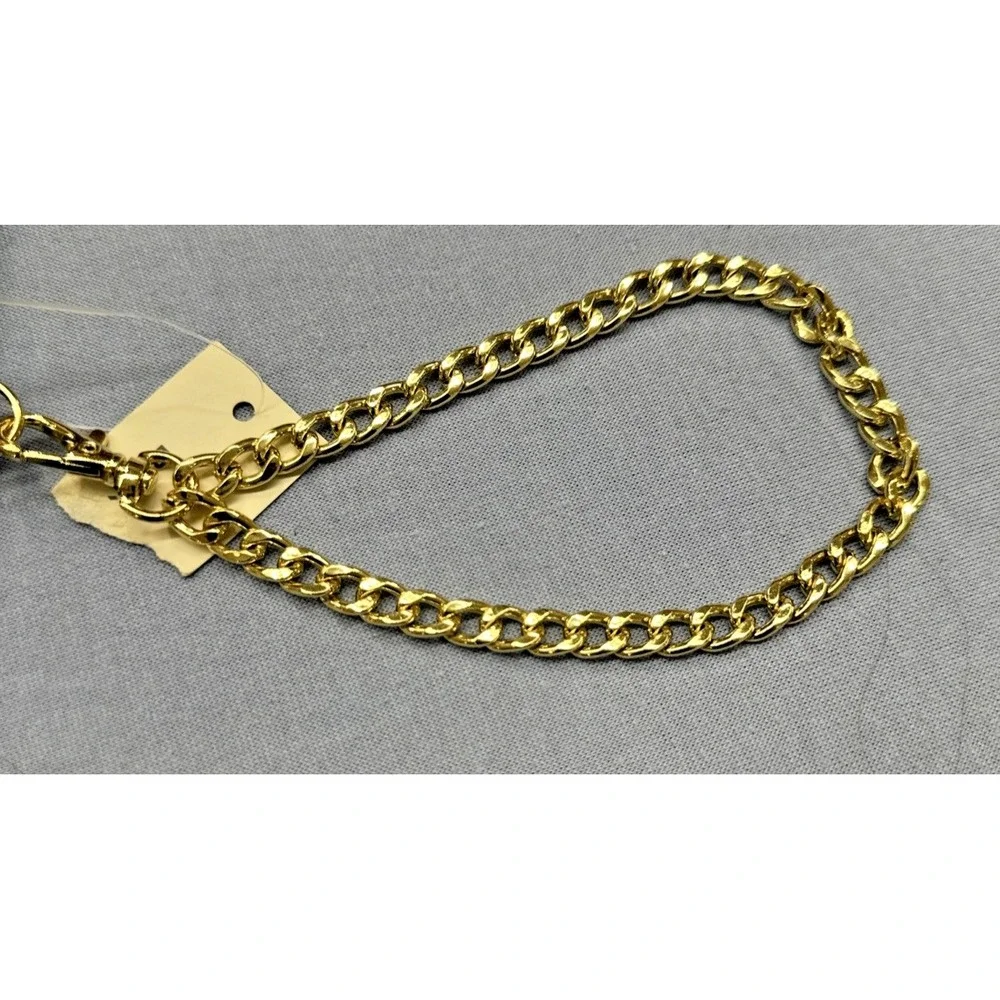BANDOLINO Gold Chain Link Wristlet Wallet Faux‎ Python Skin Metallic Multi RDIF